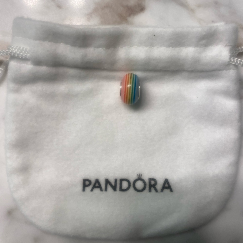 Never used rainbow bead charm for Pandora bracelet.